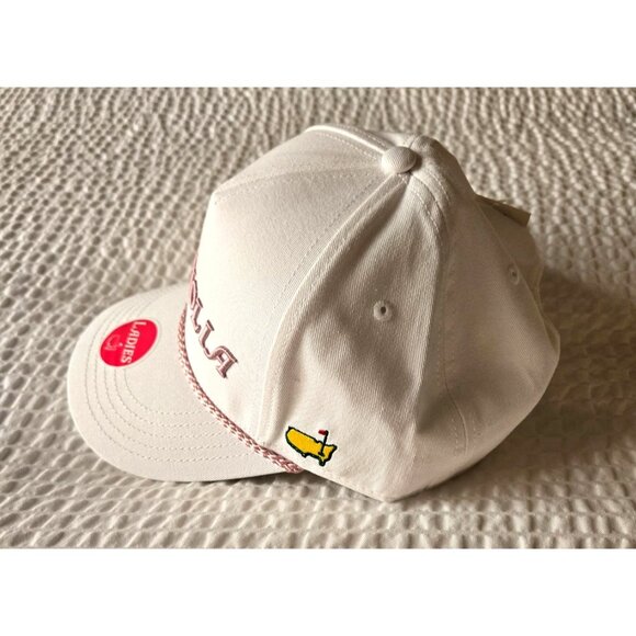 Masters Ladies Golf Cap White Magnolia Pink Embroidered Logo & Braided Detail 20 - Picture 2 of 4